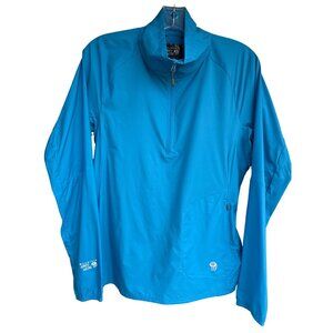 Mountain Hardwear M/M Blue Nylon Pullover Jacket With Zip Pocket & Elastic Cuffs